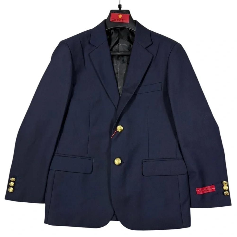 NWT Gioberti Boys Formal Navy Blazer Suit Jacket | Size 8